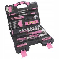 Zestaw narzędzi różowy Fieldmann 53 elementy młotek kombinerki poziomica