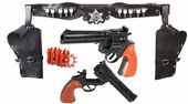 AKCESORIA DO STROJU KOWBOJ 2 REWOLWERY + KAPISZONY KABURA KOLORY