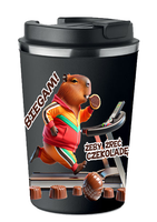 KUBEK TERMICZNY Premium czarny prezent ŚMIESZNY Kapibara biegam KT_535_cz