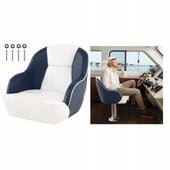 Fotel Do Łodzi Kapitański Pianka Podłokietniki Wodoodporny Niebiesko-Biały
