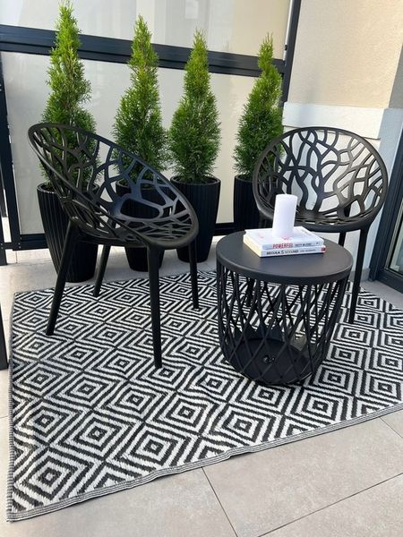 ZESTAW OGRODOWY BALKONOWY 2X KRZESŁO PLASTIKOWE AŻUROWE + STOLIK zdjęcie 13