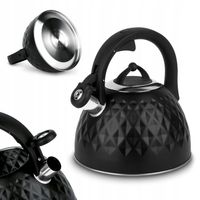 Duży CZAJNIK indukcja gaz CZARNY DIAMENT czajnik Z GWIZDKIEM Festo Tadar