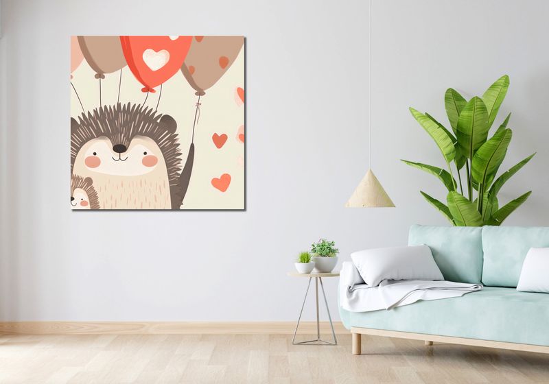 Obraz 100x100cm Uśmiech Jeżykowej Rodziny zdjęcie 2