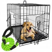 Metalowa Klatka Kennelowa Smycz Transporter Składan dla Psa Kota