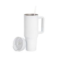 Kubek 1200 ml ze słomką i szarym uchwytem do sublimacji - biały