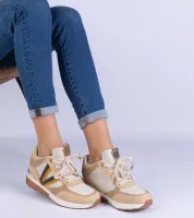Brązowe sneakersy damskie na ukrytym koturnie Ninella 37