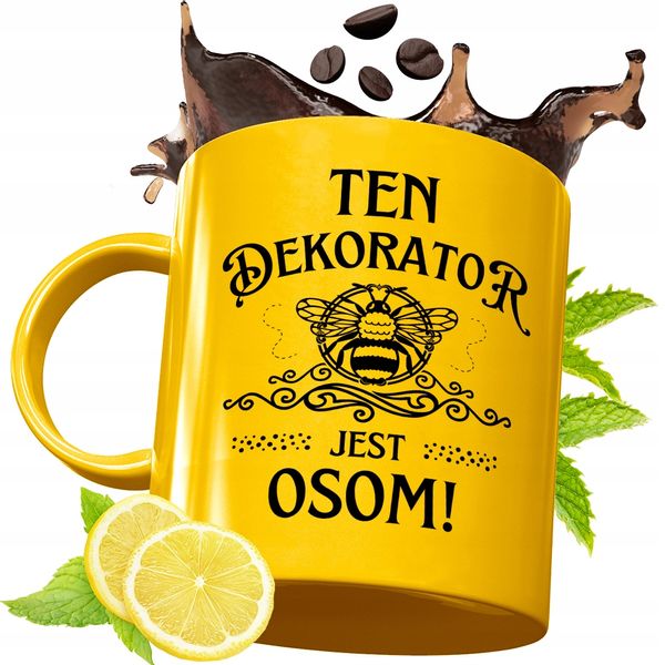 Złoty Kubek Premium Dla Dekoratora Prezent Z Nadrukiem Ze Zdjęciem zdjęcie 1