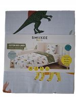 Komplet pościeli Smukee 160 x 200 cm biały dinozaury