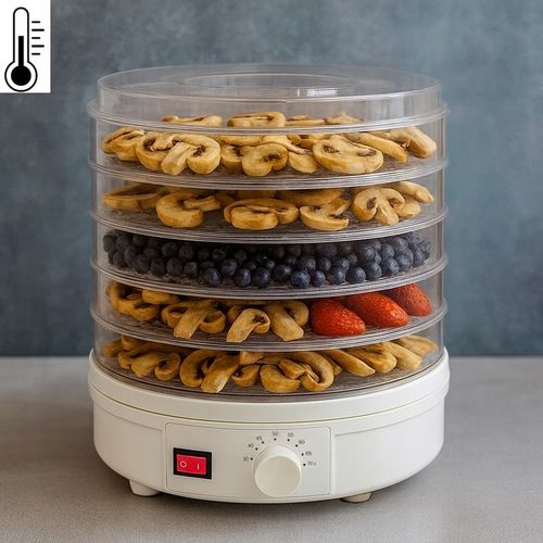 SUSZARKA SPOŻYWCZA DO GRZYBÓW OWOCÓW WARZYW REGULACJA 5 POZIOMÓW 500W na Arena.pl