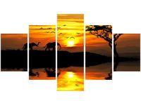 75CM 120 OBRAZ 5 ELEM AFRYKA ŚCIENNY DRUK