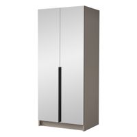 Szafa BONO III 100 cm z lustrem-pojemna garderoba-KASZMIR+CZARNY