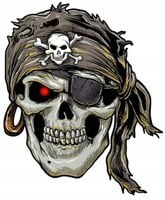 Dead Pirate Czacha Jednooki Willy Rozbójnik Opaska Naklejka ozdobna motor