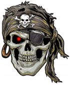Dead Pirate Czacha Jednooki Willy Rozbójnik Opaska Naklejka ozdobna motor