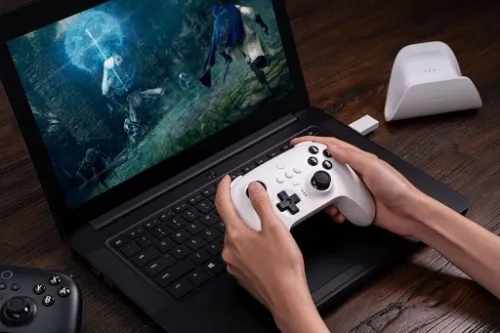 8Bitdo Ultimate White Pad + Dock BT Hall Switch PC na Arena.pl