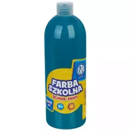 Farba szkolna 1000 ml, turkusowa zdjęcie 1