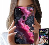 ETUI DO SAMSUNG GALAXY A21s - RÓŻOWY MARMUREK PLECKI, MODNE WZORY