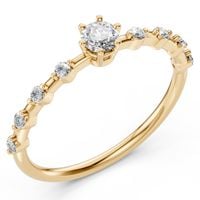 pierścionek z żółtego srebra 925 z diamentem (brylantem) 0,36 ct lab