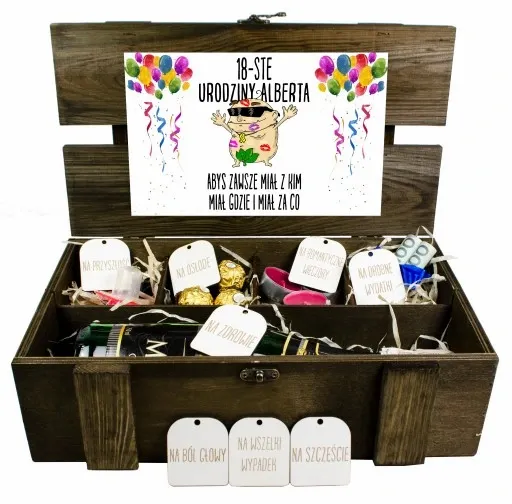 KUFEREK SKRZYNKA PREZENT NA URODZINY URODZINOWY 18 30 40 50 zdjęcie 1