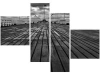 100 70CM OBRAZ 4 ELEM SOPOT MOLO DRUK PŁÓTNO RAMA