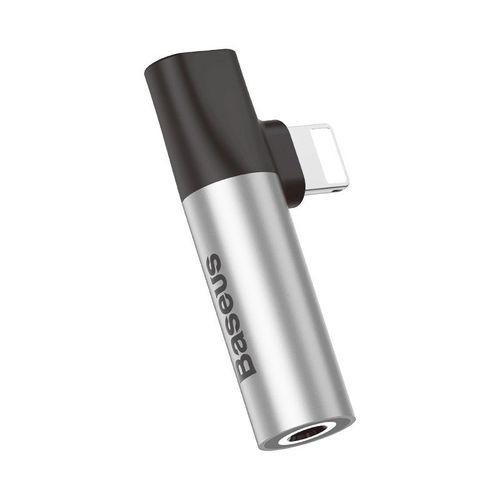 Adapter Audio Baseus L43 Lightning do Mini Jack 3.5mm + Lightning (srebrny) na Arena.pl