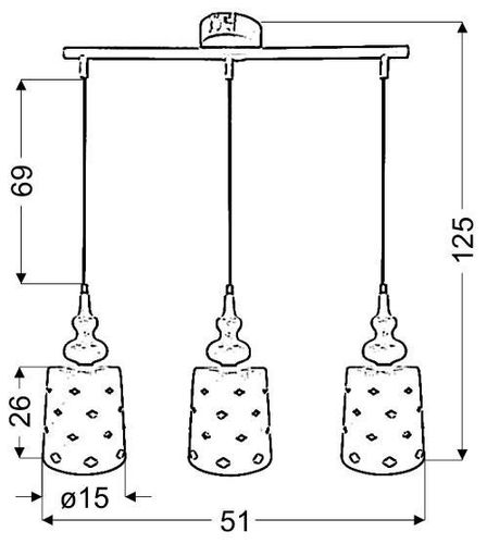 Hamp zwis 3x60W E27 biały na Arena.pl