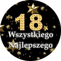 Opłatek na tort Urodziny 18