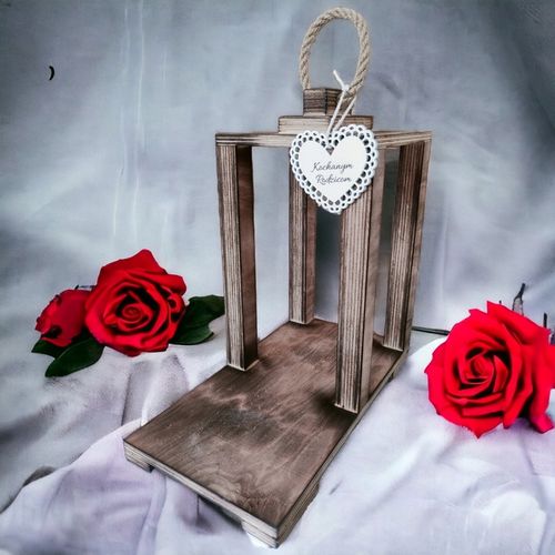 LAMPION DREWNIANY 36cm DUŻY BAZA POD STROIK GRÓB WSZYSTKICH ŚWIĘTYCH na Arena.pl