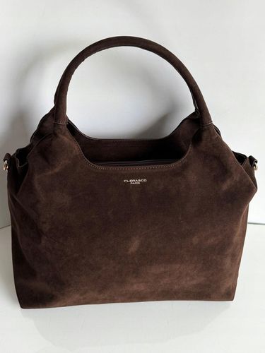 Torebka Flora&Co duża czekoladowa zamsz eco zamszowa breloczek brąz shopper na Arena.pl