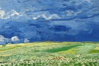 Plakat 30x20cm Wheatfield under Thunderclouds, Van Gogh Vintage