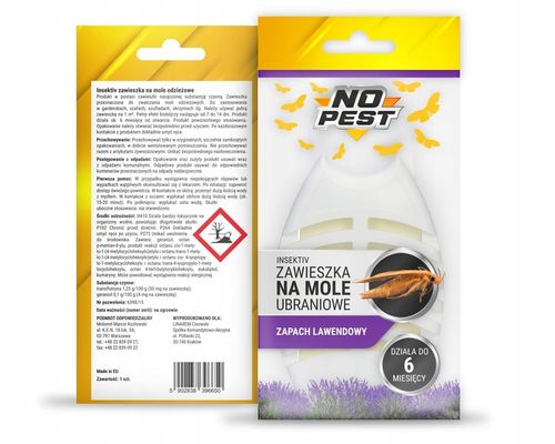 LAWENDOWA ZAWIESZKA ŚRODEK NA MOLE UBRANIOWE ODZIEŻOWE NO PEST (5 SZT) na Arena.pl