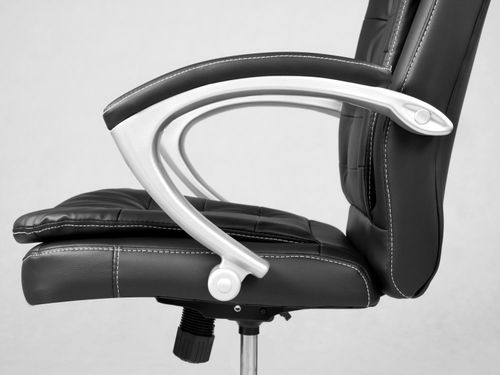 Fotel biurowy z miękkiej skóry Sofotel 322 czarny na Arena.pl