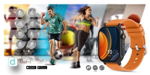 Smartwatch Gravity GT15-2 Pomarańczowy Pasek Silikonowy + Czarna Bransoleta na Arena.pl