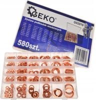 GEKO PODKŁADKI MIEDZIANE USZCZELKI MIEDŹ MIEDZIANYCH ZESTAW 580 SZT G02916