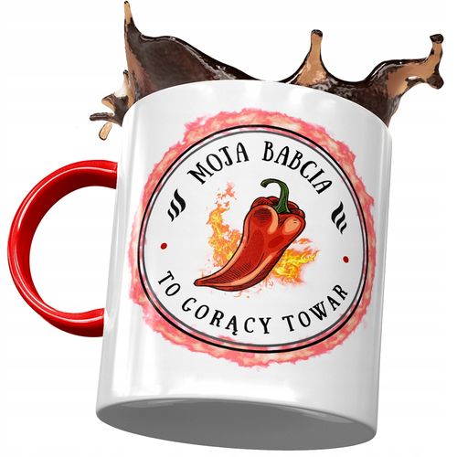 Kubek Czerwony Dla Babci Babuni Na Dzień Babci Z Nadrukiem Ze Zdjęciem na Arena.pl