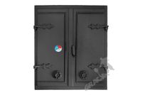 DRZWI B09 - 64X55 CM + TERMOMETR 0-250°C ŻELIWNE DO WĘDZARNI CHLEBOWE