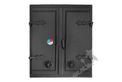 DRZWI B09 - 64X55 CM + TERMOMETR 0-250°C ŻELIWNE DO WĘDZARNI CHLEBOWE na Arena.pl