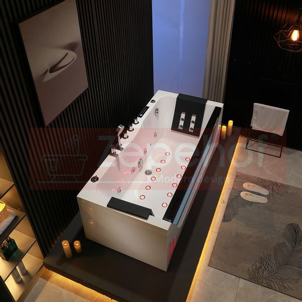 Wanna z hydromasażem EBX-7066 white prostokątna 170cmx78cmx61cm Wodosp zdjęcie 12