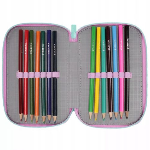 PIÓRNIK TRZYKOMOROWY Z WYPOSAŻENIEM DLA DZIEWCZYNKI OMBRE KOT PIES KOTKIEM na Arena.pl