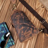 plecak męski skórzany na jedno ramię na skos mały vintage