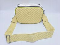 Erick Style - torebka listonoszka pikowana żółty beżowy pasek BOHO H1317