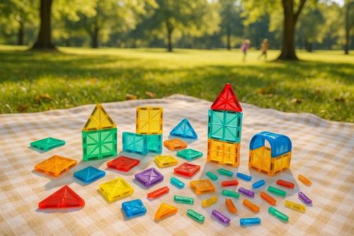 KLOCKI MAGNETYCZNE 40el KREATYWNE KONSTRUKCYJNE EDUKACYJNE 3D ZABAWA 148A na Arena.pl