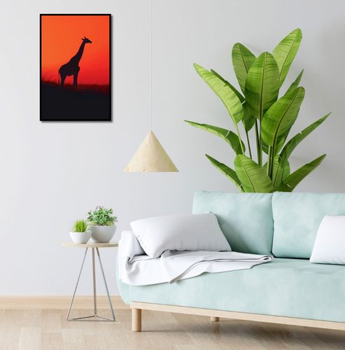 Plakat 40x60cm Żyrafa w Czerni na Arena.pl