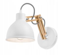 KINKIET LAMPA ŚCIENNA LAMKUR MARCELLO 38278 BIAŁY / DREWNO