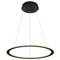 LAMPA wisząca SLIM/000032/3000/B MDECO okrągła OPRAWA ring ZWIS LED 114W 3000K metalowy czarny