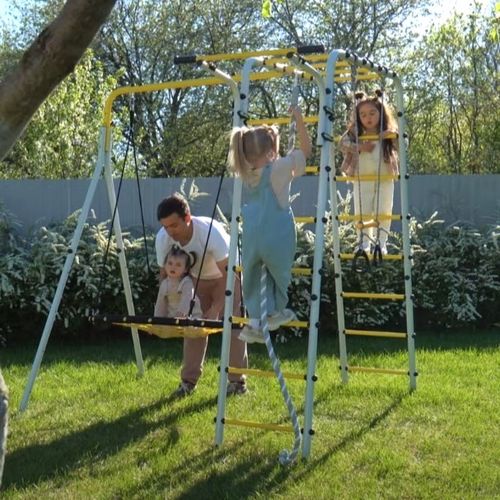 plac zabaw do ogrodu Wesoła Łąka basic - żółty na Arena.pl