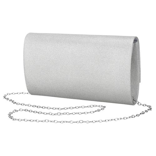 srebrna, elegancka torebka damska wykonana z tkaniny syntetycznej na Arena.pl