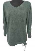 BLUZKA SWETER z wiązaniem u dołu modne marszczenia BELOVED zielona L