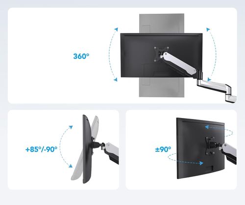 NIEKOMPLETNY Uchwyt na trzy monitory17-32'' srebrny ramię HUANUO HNTS3S na Arena.pl