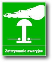 ZIO-4 - ZNAK TABLICA BHP  - ZATRZYMANIE AWARYJNE