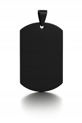 Czarny łańcuszek męski nieśmiertelnik stal chirurgiczna 316l grawer na Arena.pl